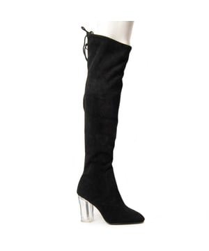 Women's heeled boot. Comfortable fit. Made with vegan materials. Manufactured by other brands for our brand. Approximate measurements: 10 cm high heel, 60 cm high shaft and 16 cm wide shaft.