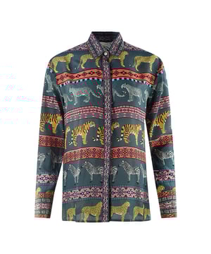 Pronk met je stijl met de inoa grijze blouse. De flatterende print maakt het een tijdloos stuk voor je garderobe. Gemaakt van luxueuze stof, je maakt een statement met elke slijtage. Maak een verklaring in stijl! 100% zijde, grijs dierontwerp lange mouw, knoopsluiting, kraaghals Dit item is geschikt voor maten uk 8- uk 14 Productstijl: Masari Mara 1202110
