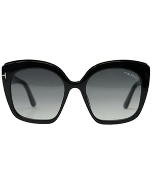 Tom Ford Chantalle FT0944 01G Schwarze Sonnenbrille. Linsenbreite = 55 mm, Nasenstegbreite = 19 mm, Bügellänge = 140 mm. Hergestellt in Italien, schwarze Sonnenbrille von Tom Ford. Sonnenbrillenetui mit Markenlogo und Reinigungstuch im Lieferumfang enthalten. 100 % Schutz vor UVA- und UVB-Sonnenlicht und entspricht der britischen Norm EN 1836:2005. Tom Ford Chantalle FT0944 01G Sonnenbrille