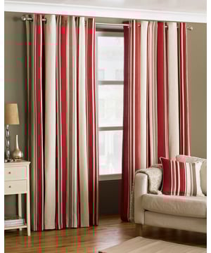 A wonderful and well co-ordinated stripe design allows the Broadway lined eyelet curtains to provide a touch of contemporary appeal to any room. Fully lined and crafted from cotton rich material, the Broadway curtains create a tastefully stylish atmosphere, along with an eyelet ring top heading for that extra modern touch. Made of polycotton these curtains are incredibly soft making them fall effortlessly while also able to withstand the everyday wear and tear of a hectic household. These curtains feature stainless steel eyeless holes for easy installation with no need for hooks or rings - you need only supply the curtain pole. As these curtains are a delicate addition to your home they will need extra care and are therefore dry clean only, however can still be ironed.