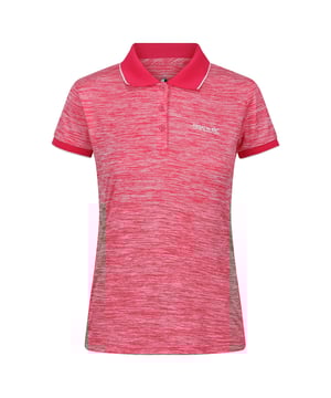 100% Polyester. Gewebe: Trikot, Weiche Haptik. Design: Logo, meliert. Knopfverschluss. Passform: regulär. Feuchtigkeitsabweisend, Schnelltrockend, Weiches Material. Länge: regulär. GSM (Gramm pro Quadratmeter): 133. Mit Kragen, gerippt. Bündchen: gerippt. Kurzärmlig.