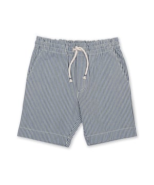 100% organic cotton | Proud to be certified to the Global Organic Textile Standard (GOTS) | Navy blue and cream ticking stripe | Rope drawcord detail | Side and back pockets | Elasticated waistband with adjustable ties | Mock fly detail | Made in India | Machine washable at 40 degrees, or at 30 degrees to be kinder to the planet