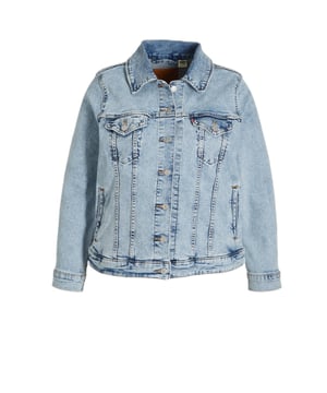 Dit spijkerjasje voor dames van Levi's Plus is gemaakt van stretchdenim. Dit model heeft een klassieke kraag, lange mouwen en een knoopsluiting.details van deze spijkerjasje:•  stijlnaam: Original Trucker•  2 borstzakken•  2 steekzakken