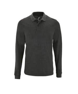 Ribbed collar and cuffs. Taped neck. Two button placket. Twin needle hem.  100% combed cotton. Ash: 98% cotton/2% viscose. Grey marl: 85% cotton/15% viscose. Charcoal marl: 60% cotton/40% polyester. Chest (to fit): S - 36/38, M - 38/40, L - 41/42, XL - 43/44, XXL - 45/47, 3XL - 47/49, 4XL - 50/52.