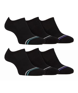 Farah - Men's 6 Pack Bamboo No-Show Socks¿Quién necesita calcetines duraderos para correr que no se vean pero que necesiten más suavidad y comodidad? ¡Pues estos calcetines Farah Bamboo Socks son perfectos! El paquete de 6 calcetines para hombre están hechos de bambú súper suave, lo que significa que se sienten increíble en sus pies, así como ser ideal para todo tipo de calcetines exercise.Bamboo también ayudan a regular la temperatura por lo que estos calcetines le ayudará a sentirse caliente en el invierno, y fresco en el verano. Los calcetines de bambú también ayudan a regular la temperatura, por lo que estos calcetines te ayudarán a sentirte caliente en invierno y fresco en verano. Estos calcetines, de corte bajo para que no se noten en las zapatillas, son perfectos para quien busque un par cómodo y a la moda, con el emblemático logotipo de Farah cosido en la suela y disponibles en dos colores tradicionales: Este paquete incluye 6 pares con una excelente relación calidad-precio y están disponibles en 2 opciones de color. Están disponibles en las tallas 6-11 del Reino Unido y están fabricados con un 83% de viscosa de bambú, un 14% de poliéster y un 5% de elastano. Lavables a mano.Detalles adicionales del productoCalcetines de entrenamiento Farah para hombreBambú excepcionalmente suavePata RIbbed duraderaDiseños en 4 coloresTacto similar a la sedaHechos para hacer ejercicio y mucho más10 pares por paqueteTalla única para hombre: 6-11 UKBambú supersuaveLavables a mano