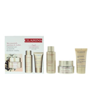 Clarins Nutri-Lumiere 3 Piece Gift Set offers a luxurious and nourishing skincare experience, specifically formulated to restore radiance and vitality to mature skin. The Nutri-Lumiere Night Cream is a rich and indulgent cream designed to deeply nourish and revitalise the skin overnight. It is infused with potent botanical extracts that help to restore the skin's luminosity and promote a more youthful appearance. The cream's velvety texture melts into the skin, providing intense hydration and enhancing the skin's natural regeneration process. The Revitalising Essence is a lightweight and refreshing formula that preps the skin for optimal absorption of subsequent skincare products. This essence is enriched with revitalising ingredients that help to improve skin texture, promote a more even complexion, and enhance the efficacy of the skincare routine. Its revitalizing and brightening properties leave the skin looking refreshed and rejuvenated. Completing the set is the Nutri-Lumiere Day Cream which works in synergy with the other products to target the visible signs of aging. This nourishing cream provides a comprehensive solution for addressing the visible signs of aging and promoting a youthful complexion.  Formulated with a blend of potent botanical extracts, the Nutri-Lumiere Day Cream deeply nourishes and revitalises the skin. It is enriched with key ingredients that help to restore density, improve skin texture, and promote a more even skin tone. The cream's silky-smooth texture melts into the skin, providing intense hydration and a comfortable feel throughout the day.