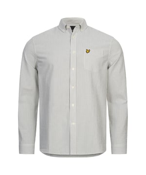 Camisa blanca de Lyle and Scott, hecha en China, 100% algodón, corte regular, se ajusta a la talla real, cierre con botones, camisa lisa