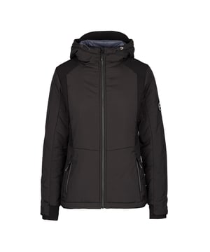 Shell: Elastane, Polyamide. Filling Material: 100% Polyamide. Lining Material: 100% Polyamide. Lining: Fleece. Design: Plain. Fabric Technology: DLX, Ultra-Lightweight, Water Resistant, Windproof. Neckline: Hooded. Sleeve-Type: Long-Sleeved. Stretch Panels. Pockets: 2 Lower Pockets, Zip, Inner. Fastening: Full Zip. XS: 35 in. S: 34 in. M: 40 in. L: 43 in. XL: 46 in. XXL: 48 in.