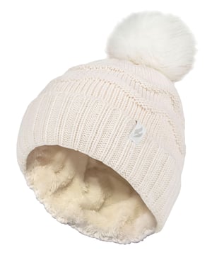 Draußen ist es kalt, aber keine Sorge: Wir haben für Sie vorgesorgt. Diese Heat Holders Ladies Pom Pom Hats mit Zick-Zack-Strickmuster sind die wärmsten Wintermützen, die Sie je finden werden. Eine Mütze, die die Kälte garantiert abhält! Das hochleistungsfähige Thermogarn sorgt dafür, dass die warme Luft nahe am Körper bleibt, und die Heatweaver-Technologie sorgt dafür, dass sie dort bleibt. So können Sie sicher sein, dass diese Mütze auch bei eisigen Temperaturen Ihren Kopf angenehm warm hält. Das Zick-Zack-Strickmuster dieser Mütze ist lustig und bequem, während der Bommel einen süßen Touch hinzufügt, der diese Mütze noch modischer aussehen lässt, als sie ohnehin schon ist! Sie ist in 4 traditionellen Farben erhältlich: Schwarz, Wein, Marineblau und Creme. Das dicke und warme Design ist weich und bequem, so dass Sie sie den ganzen Tag lang tragen können, ohne sich unwohl zu fühlen. Egal, ob Sie sich wohlfühlen oder fabelhaft aussehen wollen, diese Zig Zag Beanie-Mütze ist eine unverzichtbare Ergänzung Ihrer Winterkollektion! Diese modischen Mützen sind aus folgenden Materialien gefertigt: Außen: 100% Acryl, Futter: 100% Polyester und Einheitsgröße für Damen. Sie sind in 4 traditionellen Farben erhältlich: Schwarz, Wein, Marineblau und Creme und sind maschinenwaschbar.