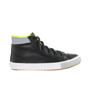 Converse PC Boot High Top Lace-Up Zwart Glad Leer Kinderschoenen 669331C