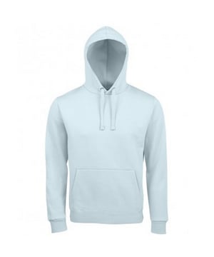 Material: 80% ringgesponnene Baumwolle und 20% Polyester. Gebürstetes Rückenfleece. Überschnittene Schulter. Gefütterte Kapuze mit einfarbigem Kordelzug. Verschweißter Hals. Schließfach-Aufnäher. 2x2 gerippte Bündchen und Saum. Beuteltasche vorne. Größenetikett ohne Markenzeichen am Halsausschnitt. Brustumfang (in): XS(35/36), S(36/38), M(38/40), L(41/42), XL(43/44), XXL(45/47), 3XL(47/49), 4XL(50/52), 5XL(53/55).