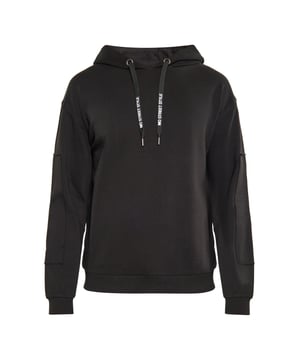 Maak kennis met een stijlvolle hoodie met lange mouwen en een capuchon met trekkoorden versierd met print. Geribde manchetten en zoom zorgen voor een goede pasvorm, gedrukte tekst op de touwtjes voegt een uniek merkelement toe aan dit klassieke sweatshirt. Deze hoodie is perfect voor dagelijks gebruik of tijdens het sporten en is een must-have aanvulling op je garderobe.  Sweatshirt