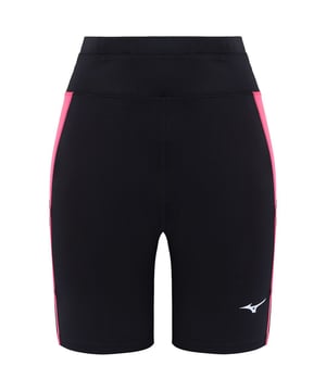 Mizuno Stretch Taille Zwart/Rood Grafisch Logo Heren Mid Panty J2GB621397
