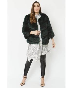 Lipsy luxury bonded faux fur wrap coat best sale