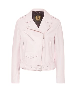 Erleben Sie ultimative Vielseitigkeit und Stil mit der Belstaff Pink Jacket. Diese Jacke bietet sowohl Wärme als auch modisches Design und ermöglicht Ihnen den mühelosen Übergang von einem lässigen Tageslook zu einem schicken Abend-Outfit. Bleiben Sie gemütlich und sehen Sie fantastisch aus mit dieser Must-Have-Jacke!, Lederjacke, Material: 100 % Lammleder, Futter: 62 % Acetat, 38 % Polyurethan, Jacke im Biker-Stil mit geradem Schnitt und normaler Passform, Belstaff Pheonix-Logo auf der linken Seite Ärmel, Vordertaschen mit Reißverschluss, fester Gürtel am Saum, Reißverschluss, rosafarbener Mantel, Ledermantel, verstellbare Schnalle