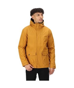The Sterlings III jacket from Regatta. This jacket provides all-round weather protection - it's waterproof  insulated and comes with taped seams. It's perfect for the daily commute or walks in town. Pull on the hood and rest your hands in the handwarmer pockets when the temperature drops.