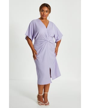 - Plain design - V neckline - Knot front - Short sleeve - Model height: 5' 7" - Model wears uk 16 / us 12 / eur 44 - Always check the care wash label - Cool hand wash with mild detergent