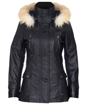 Elevate your winter wardrobe with our luxurious Women's Leather Diamond Quilted Parka Jacket, designed to add exuberance to your cold-weather outfits. Crafted from 100% premium ultra-soft nappa leather, this jacket offers a comfortable and luxurious feel. Here's what sets it apart:  
Diamond Quilting: The jacket features luxurious diamond quilting that adds a stylish texture to the ultra-soft leather, creating a unique and visually appealing design. 
Detachable Fur-Lined Hood: For extra warmth and a touch of class, the jacket comes with a detachable fur-lined hood, providing both comfort and style. 
High Funnel Collar: Below the hood, a high funnel collar shields against the wind and can be fastened with a traditional toggle closing, offering added protection and elegance. 
Multiple Pockets: This jacket offers practicality with two flap pockets at the waist and additional vertically running zipped pockets across the breast, ensuring you have ample storage space for your essentials. 
Quilted Detailing: Quilted detailing on the shoulders, back, and hood enhances the overall design, adding sophistication and warmth to the jacket.  This Women's Leather Diamond Quilted Parka Jacket is the perfect choice for those seeking both style and functionality in their winter attire