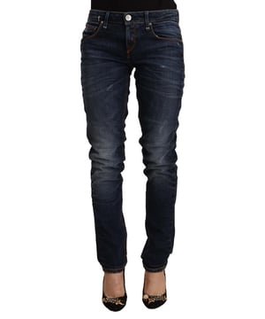100% Authentic ACHT Skinny Jeans
  Crafted from cotton
  Slim fit
  Zipper and button closure
  Blue washed color
  Made from 98% cotton and 2% elastane
  Two front and two back pockets
  Button fly
  Logo details
Material: 98% Cotton 2% Elastane