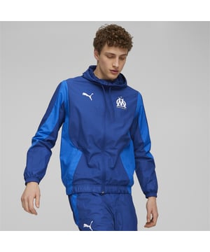 PRODUCT STORY: Allez l’OM! Enter Stade Vélodrome just like team Olympique de Marseille in this lightweight Pre-match jacket specially made to prepare for a dominating performance by Les Olympiens. FEATURES & BENEFITS: Recycled content: Made with 100% recycled material excluding trims and decorations as a step toward a better future. DETAILS: Regular fit; Standard jacket; Lined; Full-zip closure; Official team crest.