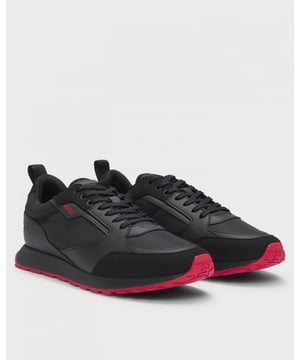 Sporty trainers by HUGO. This retro-inspired pair is crafted in a mix of materials with a rubber base on a lightweight EVA outsole.

Laces
Fully lined
Packaging: Box

100% Polyester, Sole: 75% Ethylene vinyl acetate, 25% Rubber, Facing: 50% Polyurethane, 55% Polyurethane, 50% Polyamid, 45% Polyester, Upper material: 100% Polyester, Innersole: 100% Polyester
 
50536568
 
 