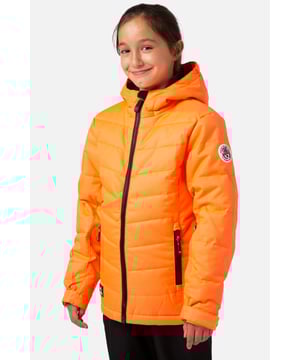 The Disco Girls ski jacket is a durable premium ski jacket, fully teched up for all conditions. Regular fit and length with baffled construction make this great all-rounder. Plenty of features to keep you happy and comfortable all day up the mountain or simply on the way to school.

    Fit: Regular Fit
    Shell Fabric: 100% Recycled Polyester Ripstop.
    Waterproof Rating: 10,000 mmor simply put the fabric will sustain 10 meters of water pressure onto the face of the shell.
    Breathability Rating: High Breathability - 10,000 g/m2This level of breathability will allow the heat generated from your body to escape without allowing condensation to build up and make you wet from the inside.
    Treatments: Hydrophobic Durable Waterproof Repellent finish (DWR) Is applied to the outer shell to make the jacket highly water and stain resistant. You will see water bead and roll off the outer shell to help stop the fabric becoming saturated and wetting out.
    Insulation: 100% recycled low loft polyester 80 grams in the body and 40 grams in the arms.

    Feature List
    Taped seams
    Internal zipped pocket with goggle wipe
    Fixed hood
    Wrist guard
    Super soft chin guard
    Lift pass stash pocket
    Chunky main zipper
    Powder skirt
    Dry butt patch
    Internal/External storm flaps
    Multiple zipped pockets
    Machine washable