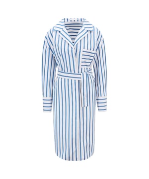 Womens BOSS C_Disso Dress in open blue.- Striped shirt dress - Reverse collar - Hidden front placket - Removable self fabric belt- Special hem shape- Loose fit- 96% Cotton  4% Elastane.  Machine washable.- 50447726-476