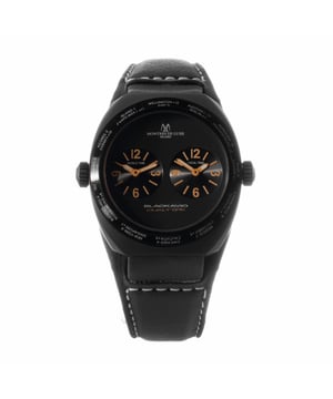 Montres De Luxe 09BK-3002 - Reloj para unisexo cuarzo aluminio• material: aluminio• cristal: minèral• pulsera: cuero• correa: negro• resistencia al agua: 0 m (0 ATM)• tamaño de la caja: 40 mm