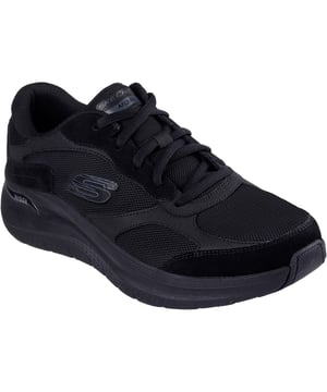 Der Skechers Arch Fit 2.0 - The Keep bietet ganztägigen Komfort und Unterstützung. Dieser Schnürschuh hat ein Mesh-Obermaterial mit Leder-Overlays, eine herausnehmbare Arch Fit-Einlegesohle und eine gepolsterte Zwischensohle.