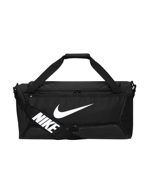 100% Polyester. Fabric: Fibre. Height: 25cm. Width: 12cm. Depth: 12cm. Adjustable Shoulder Strap, Coated Base, D-Ring, Detachable Strap, Dual Carry Strap, Touch Fastening Hand Support. Fastening: Two Way Zip. Design: Swoosh. Compartments: 1 Main Compartment, Zipped. Pockets: 1 Front Pocket, 2 Side Pockets, 1 Inner Pocket. Capacity: 60L. Sustainability: Made from Recycled Materials.