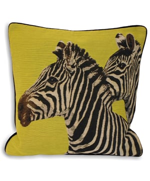 Flagrantly decorative and shamelessly colourful, the distinctive elegance and form of the Zebra is captured in striking detail, set against an attention grabbing, lime green background. With it's distinctive appearance, this cushion makes it easy to add colour and elegance to any room