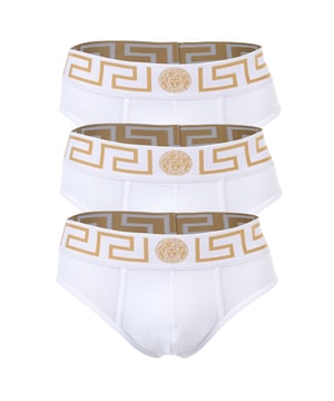 Eleganter Herren Slip der Marke VERSACE. 
Hochwertige einfarbige Unterhosen.
Greca-Muster und Medusa-Motiv am elastischen Bund.