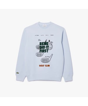 Unisex Lacoste Patent Motif Piqué Jogger Sweatshirt Recycled cotton blend piqué Relaxed  comfortable fit Crew neck Print and embroidery details Sewn crocodile on sleeve