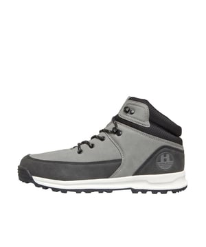 Henleys mittelhohe Schnürstiefel. - -. Branding auf der Zunge und an der Seite. - -. Obermaterial aus Synthetik. - -. Textilfutter. - -. Schnürverschluss. - -. Leicht gepolsterter Knöchel und Zunge. - -. Gummisohle.