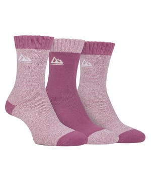 If you are looking for an ultra soft, suitable for the summer, and comfy socks then these Storm Bloc Ladies Poly Blend Hiking Socks are a great item to consider. These socks are made from both soft polyester and natural fibres that, when mixed together, provide extra comfort and make these socks more breathable and light for the summer months. So if you’re heading out hiking on a hot day, these are the socks that are perfect for the job. They also have a fully cushioned foot to provide a buffer from the harsh terrain as well as to add to the comfort. They also have a ribbed leg that helps support the leg as well as to secure the socks to the leg. Not only are these socks designed for maximum comfort but they are also ultra soft to the touch thanks to the poly blend, meaning that you won’t have any irritation no matter what kind of hike you head out on, you’re guaranteed to be cool and comfy. These Poly Blend socks are available in 2 colours; Pink/Cream & Charcoal/Grey. They are available in sizes 4-8 UK / 37-42 EU / 5-9 US and are made from 68% Polyester, 26% Cotton, 4% Viscose, 2% Elastane. They come in 3 Pairs and are Machine Washable.