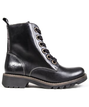 Protect your feet this autumn with Ragi boots. Featuring a leather upper material on a lace up boot style with synthetic sole and a branded Fly London logo tab sits on the back shaft of the boot.