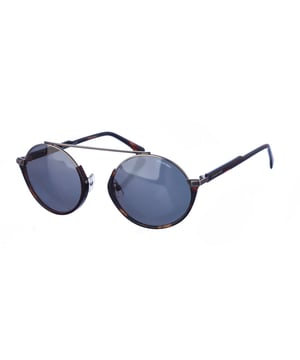 Gafas de sol Armand Basi con montura de acetato y metal.
 Color Plateado-habana marrón
 Forma redonda.
 Lentes de color Verde
 Patillas de acetato. 
Nombre de la marca grabado en la lente.
 100% Protección UV. 
 Incluye una funda de tela de protección.
Cristales antireflejo.
 Los colores reales del producto pueden variar ligeramente con respecto a los colores que muestra su monitor.
 
 Medidas  Ancho lente: 52 mm. Puente: 21 mm. Patillas: 140 mm.
 
 Limpiar las gafas con agua y jabón (neutro).
 - No utilice paños sucios o abrasivos, que puedan alterar las características de los filtros.
 - Utilice solo accesorios y repuestos originales.