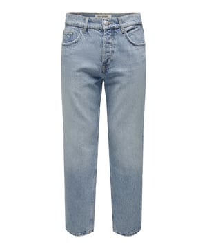 De Only&Sons herenjeans combineren een klassieke stijl met modern comfort. De regular fit zorgt voor een comfortabele, rechte pasvorm, terwijl de mid-rise taille een optimale pasvorm biedt. Dankzij de praktische knoopsluiting en riemlussen kan deze jeans op verschillende manieren worden gestyled. De beproefde 5-pocketstijl biedt veel opbergruimte voor kleine dagelijkse spullen. Deze jeans is gemaakt van hoogwaardige materialen en is zeer comfortabel om te dragen en duurzaam. Ideaal voor casual looks en veelzijdige combinaties.