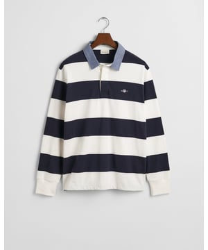 Crafted from 100% cotton, this striped rugger boasts a small-scale GANT shield graphic embroidered at the chest. Designed with a regular fit, the rugger features a twill collar and a classic three-button placket, giving it a timeless feel.




Regular fit
Twill collar
GANT graphic embroidered at chest
Wash with similar colors. Do not iron on decoration.

 100% Cotton 

2004083
 