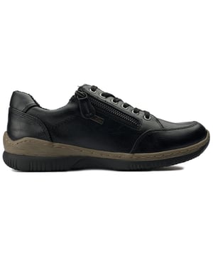 ¡Siente la comodidad con Jana Side Zip! Estos zapatos deportivos negros con cordones cuentan con una parte superior vegana y un cómodo forro polar para brindar comodidad durante todo el día. La cremallera lateral agrega estilo y fácil acceso, mientras que la suela de goma y la plantilla cómoda garantizan una pisada amortiguada. Perfectos para los fanáticos modernos, ecológicos e informales de Jana.