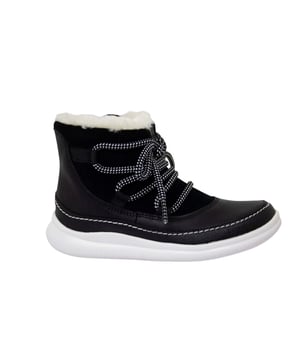 Clarks Crest Alpine K Botas de ante negro con cordones para niños 261439666