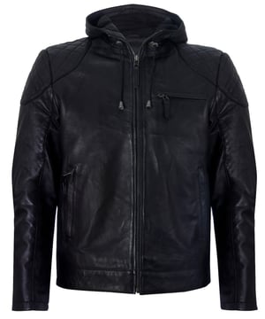 A classic biker jacket that oozes cool. Crafted with a supple Lambskin Nappa leather this jacket is given a high-fashion twist with an adjustable leather hood. Ultra-cool, wear this versatile layer that features quilted shoulders with everything for instant street-style appeal. 