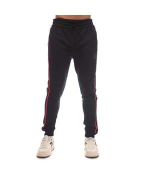 Heren trainingsbroek Blood Brothers in zwart.- Elastische taille.- Zijzakken met rits.- Achterzak.- Contrasterende rode gestreepte panelen.- Elastische manchetten.- Taps toelopende pijpen.- Normale pasvorm.- 63% Polyester, 37% Katoen. Ref: BB017001.