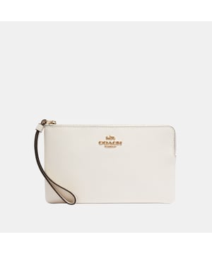 Large Corner Zip in Crossgrain Leather,  Length: 19.50,  Width: 1.50,  Height: 12.00