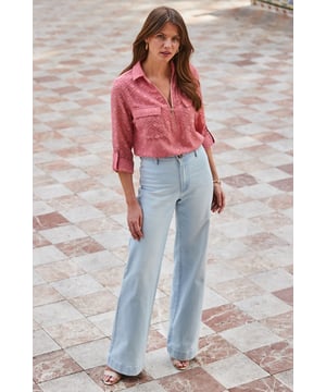 Prepare to wear on repeatCrafted from our signature soft denim with the perfect amount of stretchTrending wide-leg styleCool light blue washGo casual with a tee and trainersAdd glamour with a slinky top and strappy heelsInside leg to fit: Short 29" | Regular 31" | Long 33"