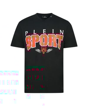 Plein Sport Bold Sport Logo Schwarzes T-Shirt. Philipp Plein Sport Schwarzes T-Shirt. Normale Passform, fällt größengerecht aus. Plein Sport Markenlogo. 100% Baumwolle. Style Code: TIPS1103 98