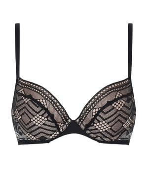 Passionata Ondine Push Up Foam Bra. With a plunge neckline, recentered chest and leotard back. Fixed fully adjustable straps.  The product is recommended hand-wash only..