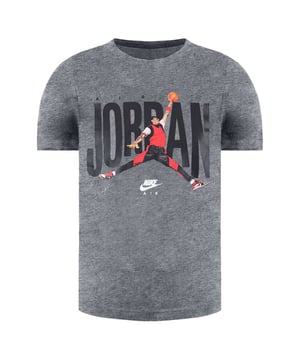 Nike Air Jordan Graphic Logo Short Sleeve Crew Neck Grey Kids T-Shirt CZ3713 091