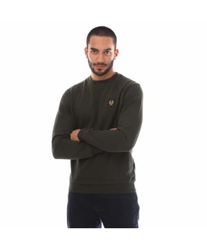 Heren Belstaff Katoenen Fleece Sweatshirt in groen.- Geribde ronde hals.- V-stiksels aan de kraag.- Geribde manchetten en zoom.- Normale pasvorm.- 100% Katoen.- Ref: 100049TLGRN