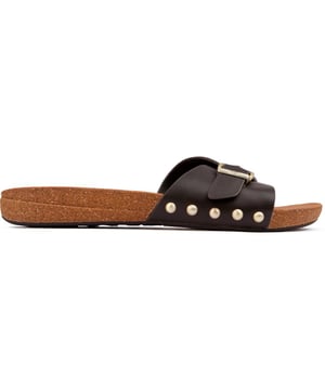 This Fitflop Sandal Features A New One-strap Design With An Adjustable Buckle And Eye-catching Studs To The Side. They Are A Must-have For The Warm Days To Come, Holidays And Your Day-to-evening Outfits. Stylish, Yet Oh So Comfortable, These Slides Are Crafted From Soft Leather With A Cork Sole Gripping Outsole. With These Sandals Are You Accessorised And Ready To Go.